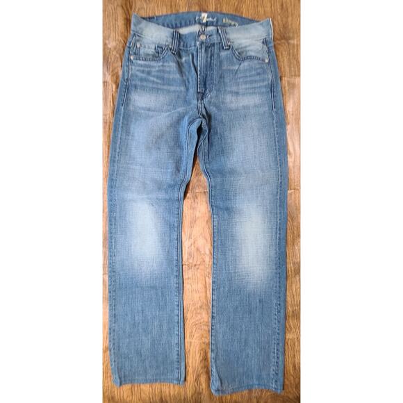 7 for all Mankind Slimmy Straight leg Denim Jeans Size 28 (Actual 30") - Picture 1 of 8